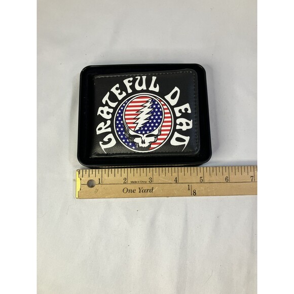 NWT GRATEFUL DEAD Steal Your Face Vegan Leather Mens Bi-Fold Wallet - Picture 4 of 4